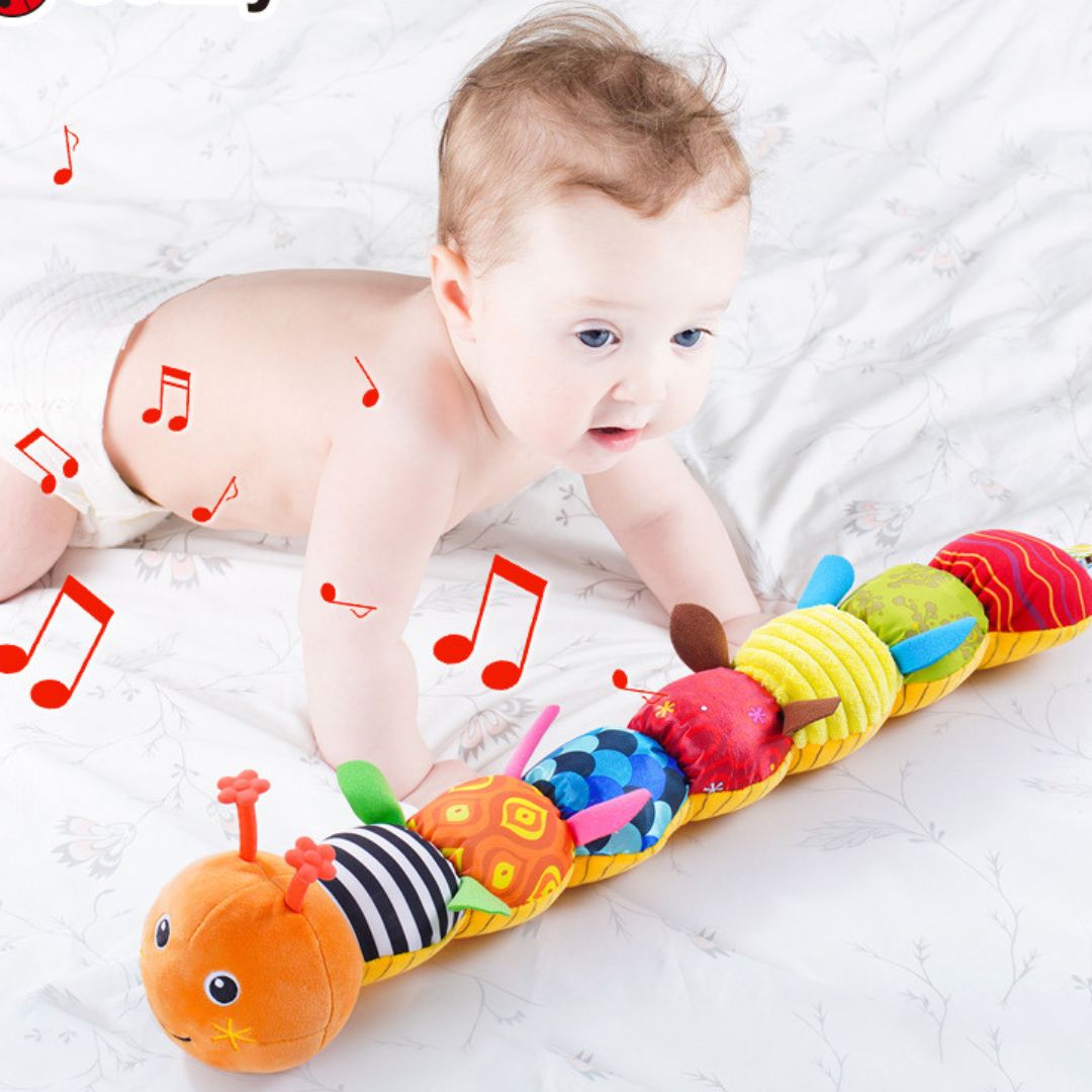 Sinnlicher Plüschrassel- und Musikcaterpillar