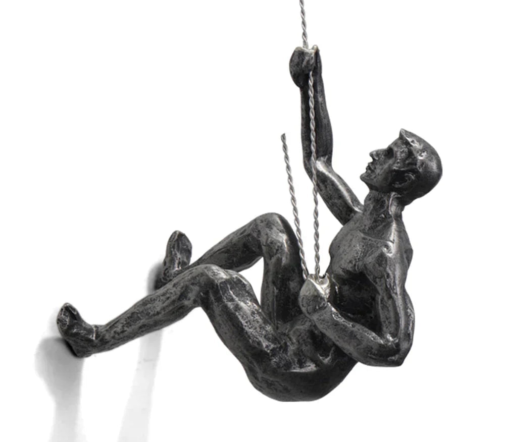 Wandskulptur ClimbArtis | Symbol für Stärke & Wachstum | Handgefertigt aus Harz & Eisendraht