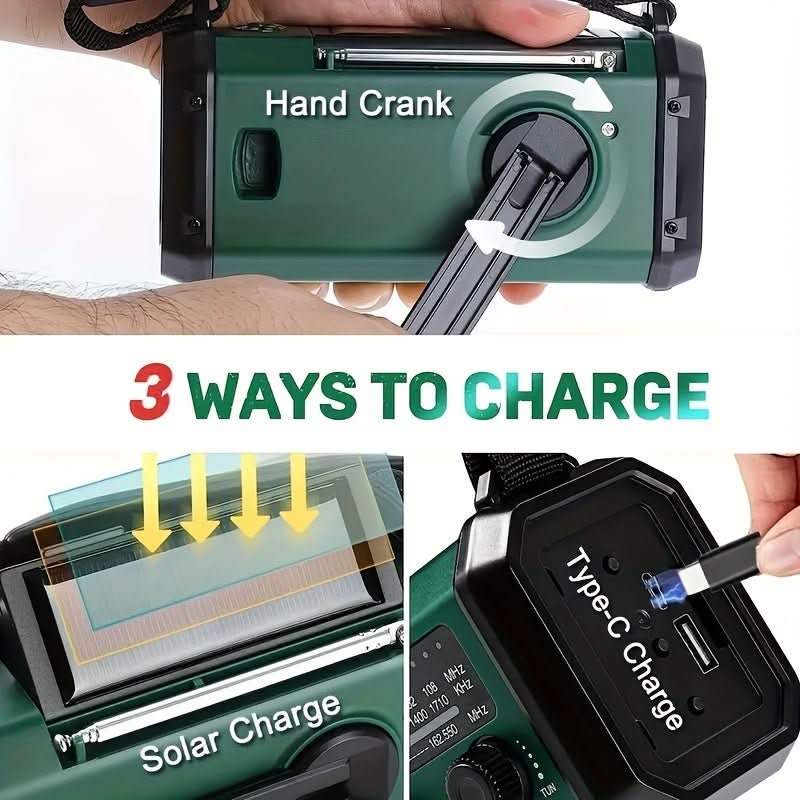 EcoPower Radio – Notfallradio mit Solar-, Taschenlampen- und USB-Ladefunktion