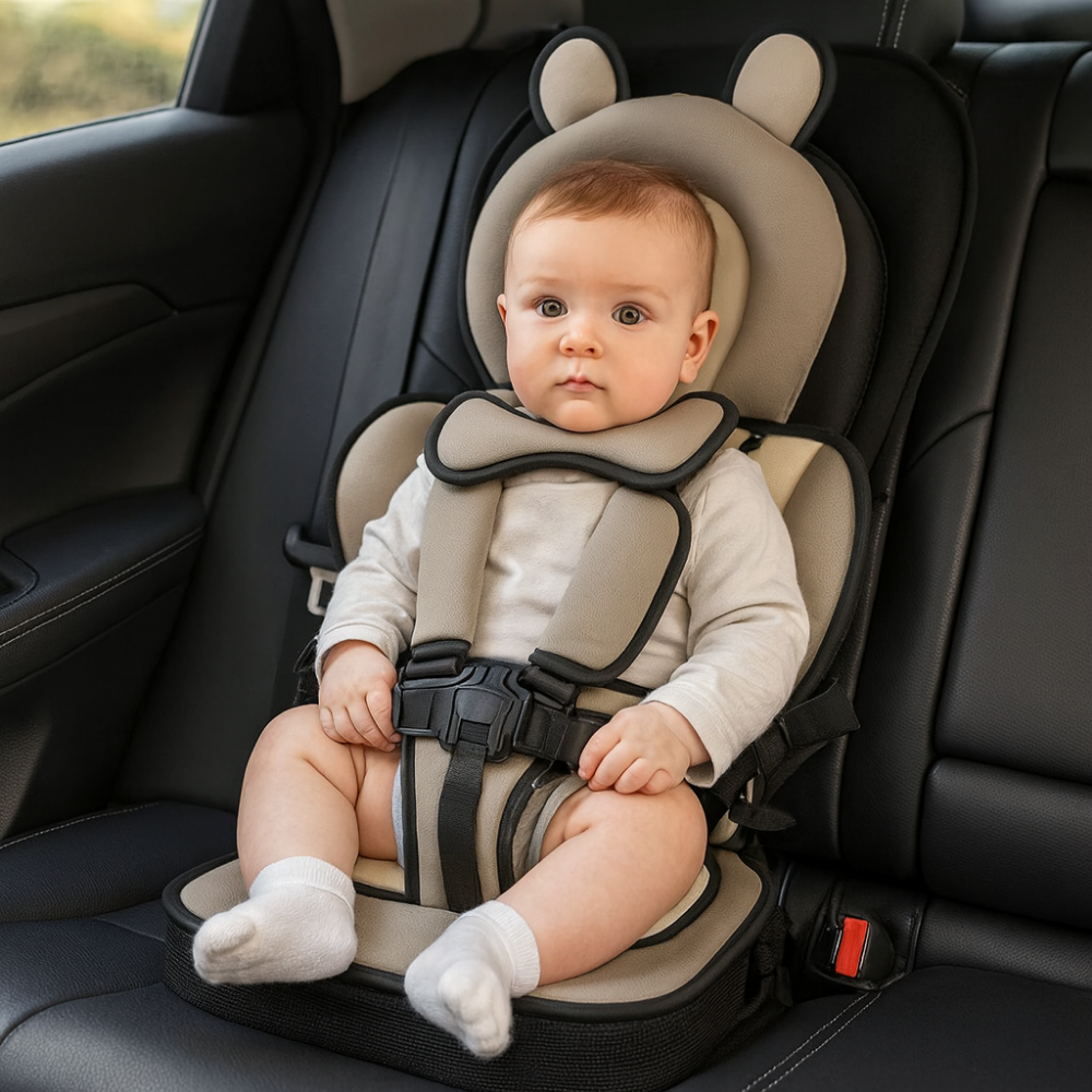 Tragbarer Baby-Reisesitz mit Sicherheitsgurt, leicht, faltbar, sicher für unterwegs