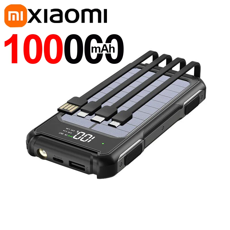 Solar Powerbank Voltora 20K | 20.000mAh | 4-in-1 Kabel | Schnellladung & Notfall-LED | Für iPhone & Samsung