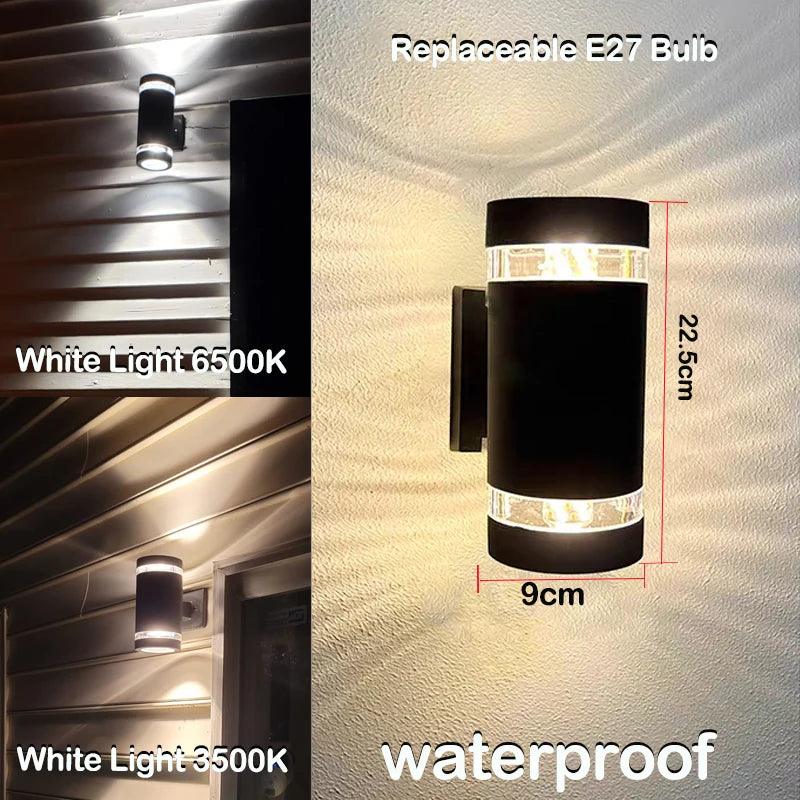 LumiBloc LED Außenwandleuchte | Auf- und Abwärts-Effekt | E27 Fassung | IP65 Wasserdicht | Modernes Design für Garten & Balkon
