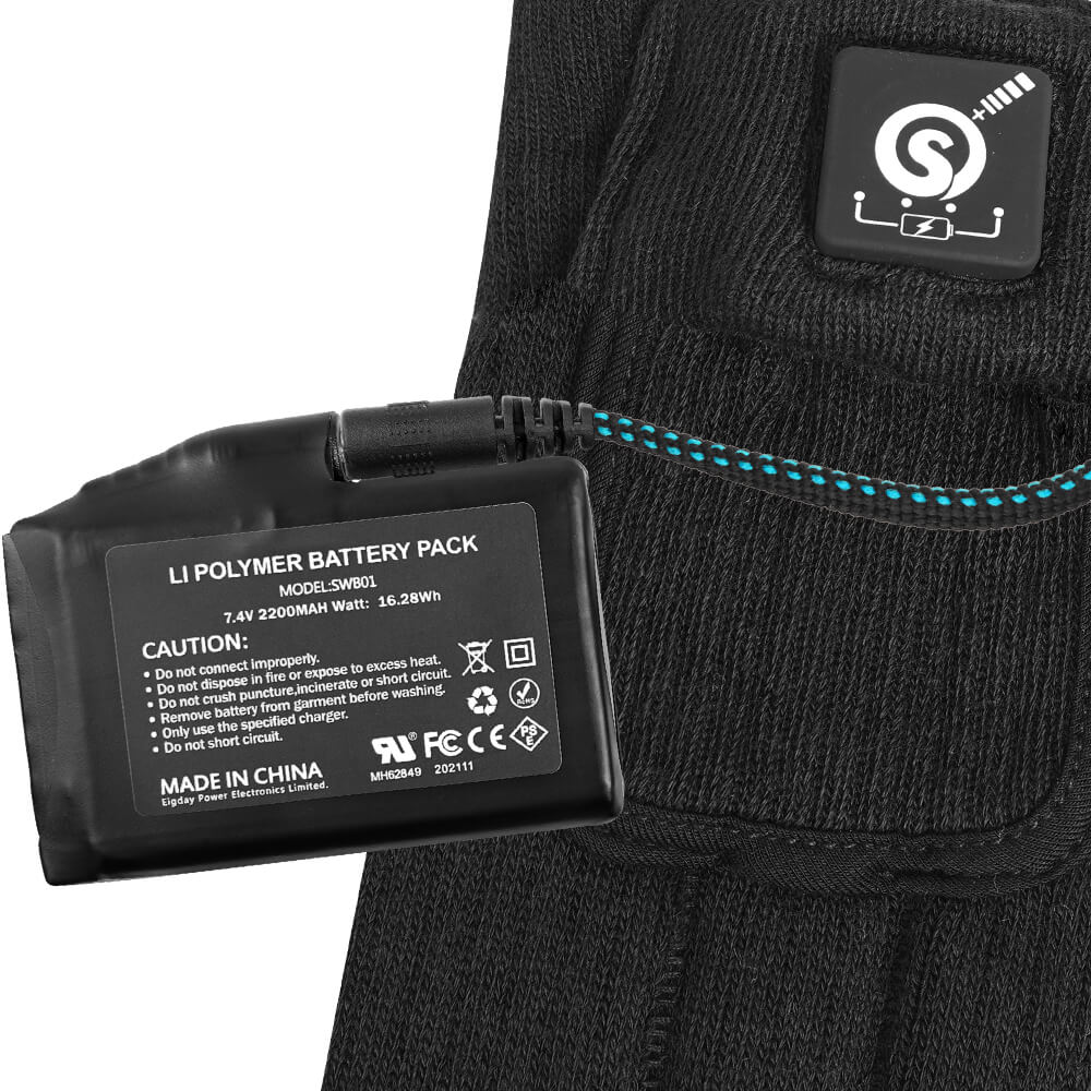 Savior Herren Damen 7.4V Batteriebetriebene Heizsocken