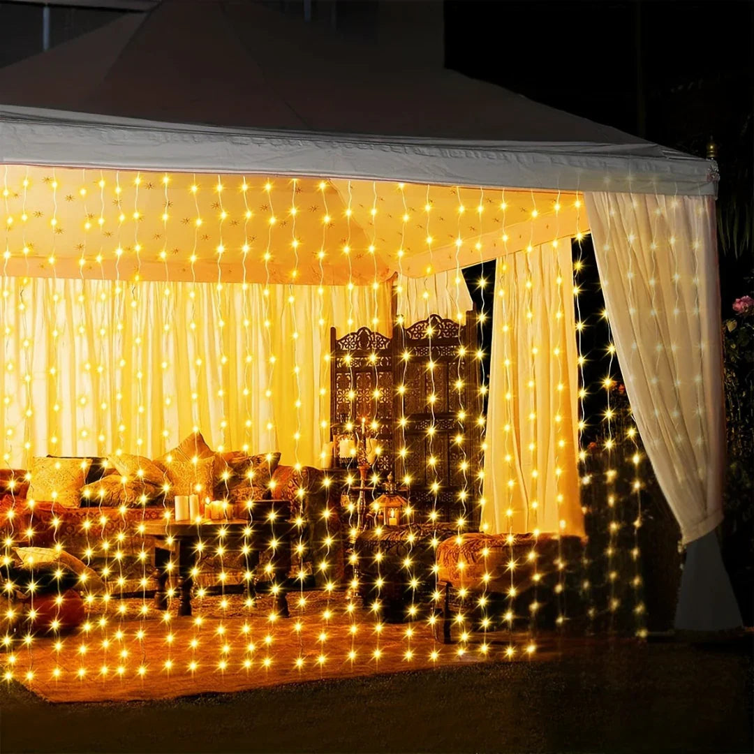 Solarbetriebene Außenlichter - Vorhangdesign - Gartendekoration