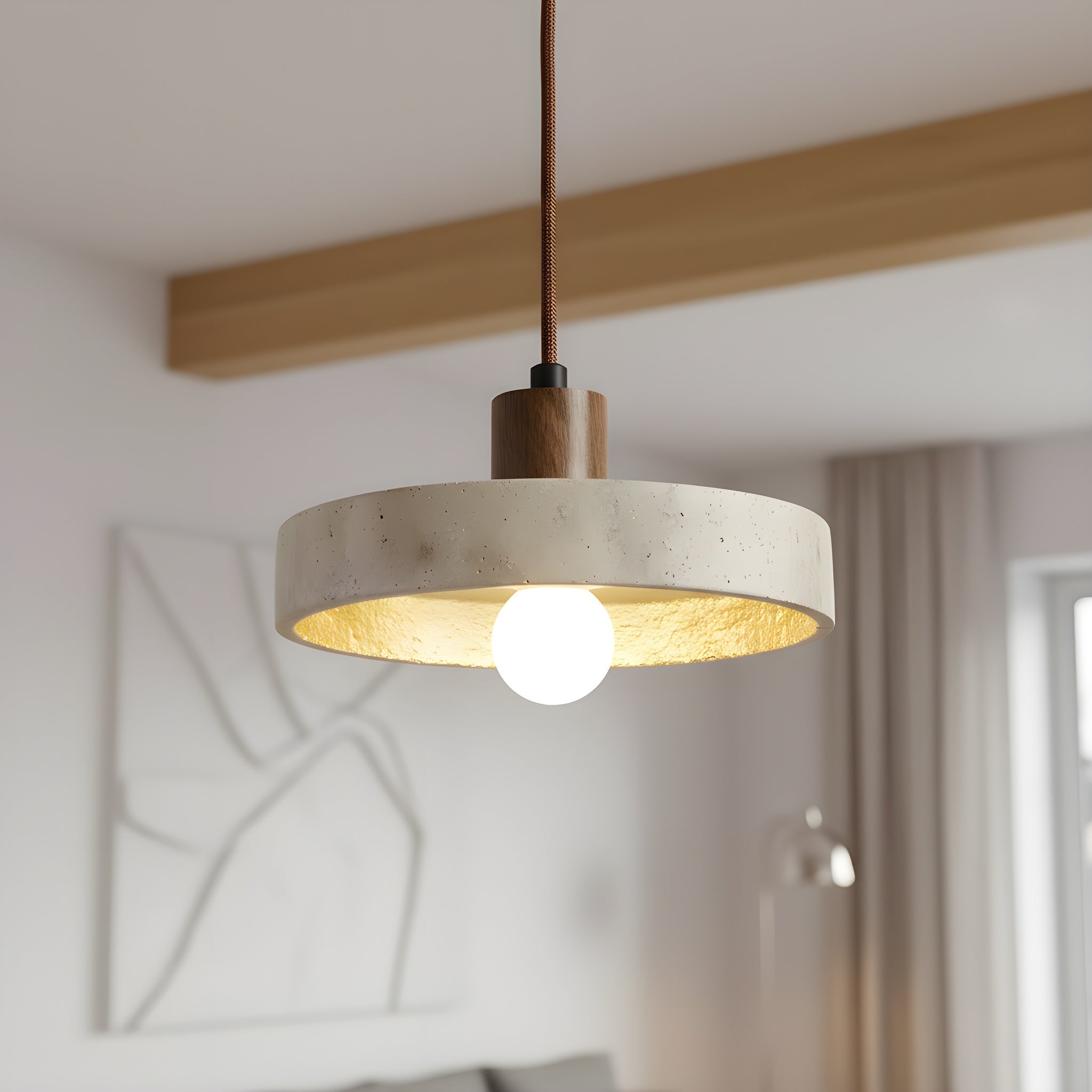 Travertin Bauhaus Pendelleuchte