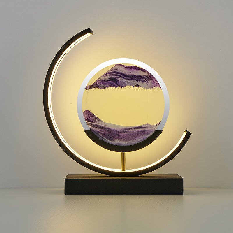 Dekorative LED Tischlampe | Moderne Designerlampe | Sandbild zum Drehen | SandScape