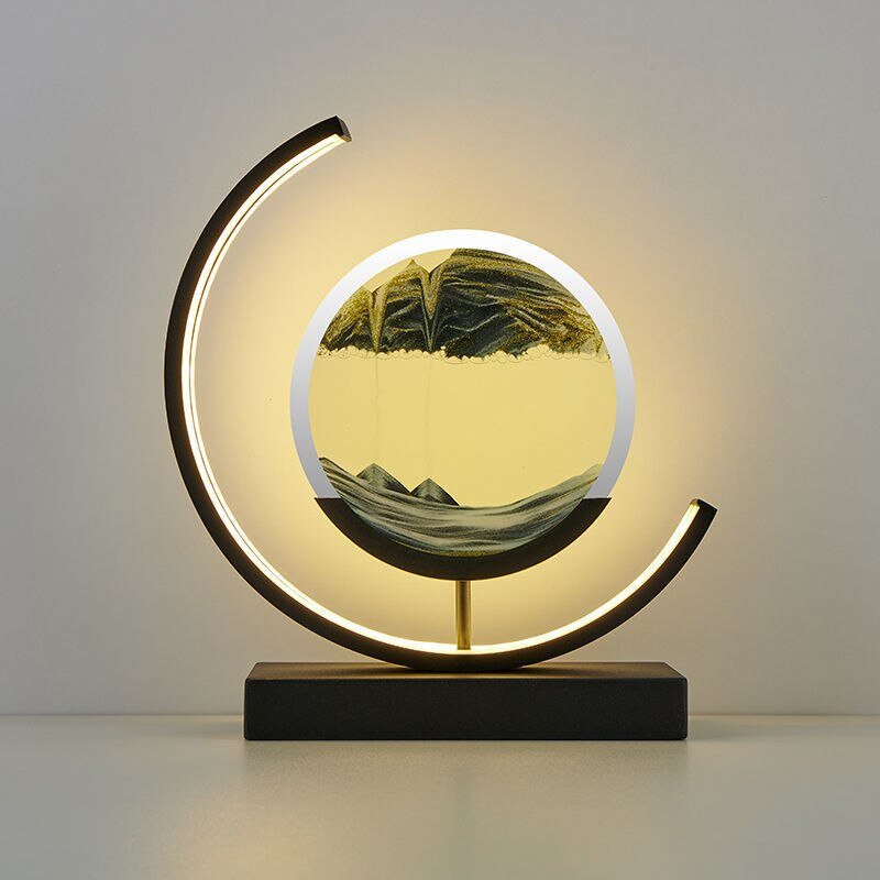 Dekorative LED Tischlampe | Moderne Designerlampe | Sandbild zum Drehen | SandScape