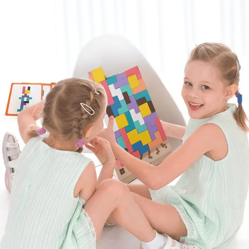 Familienzeit - Tetris 3D Holzpuzzle für Kinder