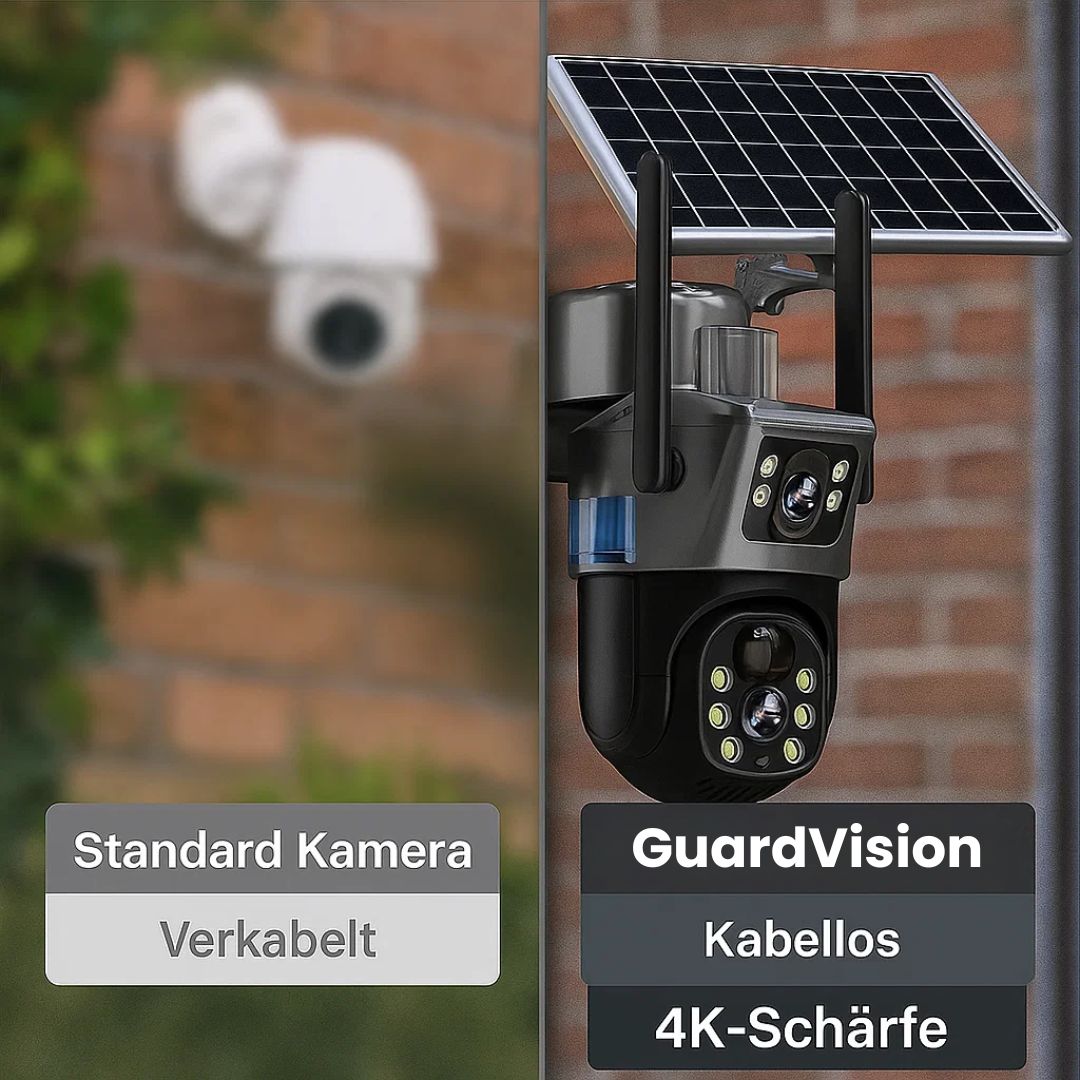 Außenüberwachungskamera | Wi-Fi-Kamera mit Solarpanel | GuardVision