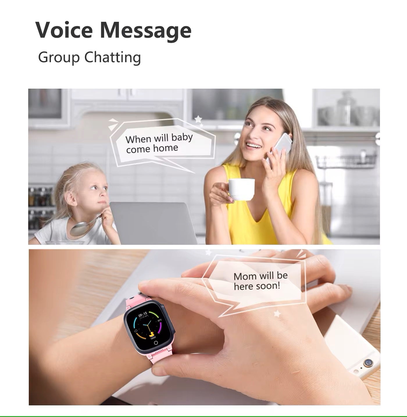 Smarte GPS-Uhr mit Videoanruf & Notruf