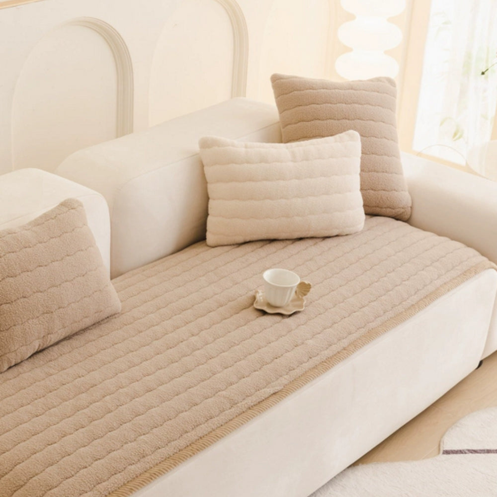 Plüsch Sofaüberwurf | Bezug für Sofa | Sofa Decke | Sofina