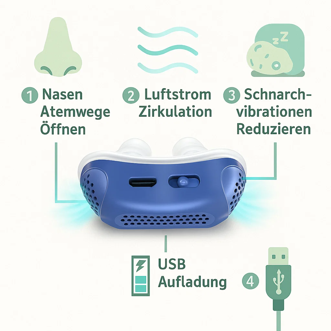 Micro-CPAP Schlafapnoe-Gerät für Reisen & Anti-Schnarchen