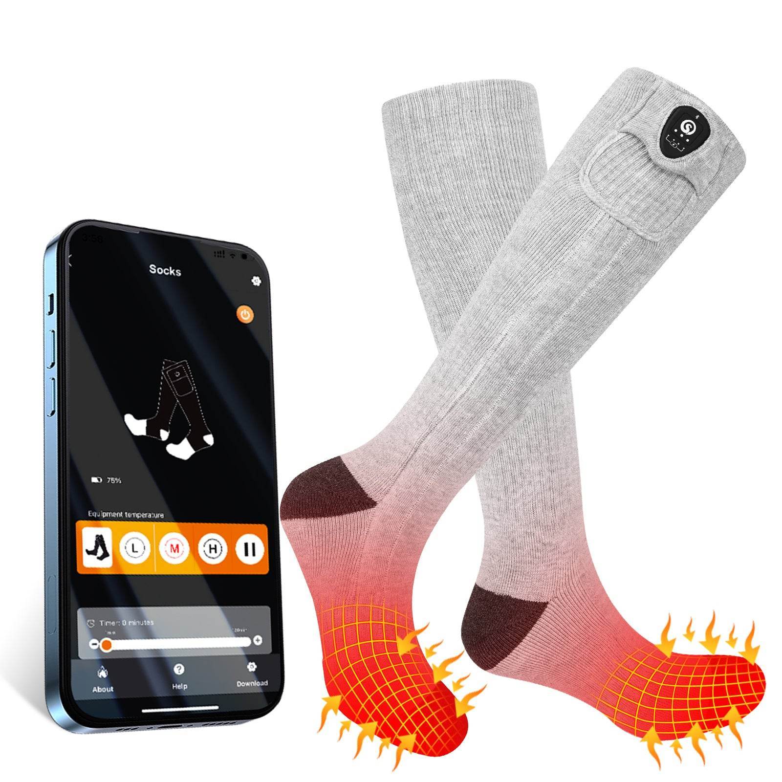 SNOW DEER Bluetooth beheizte Socken – Smarte App-Steuerung, langanhaltende Wärme
