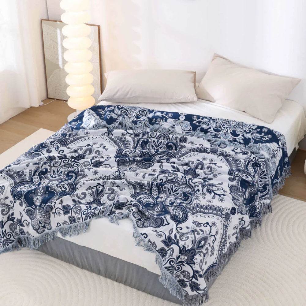 Paisley Traum Baumwolle Quasten Decke