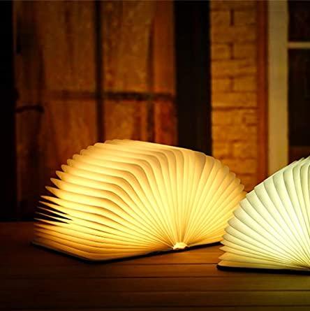 Faltbare Tischlampe, Holz, LED Leselampe