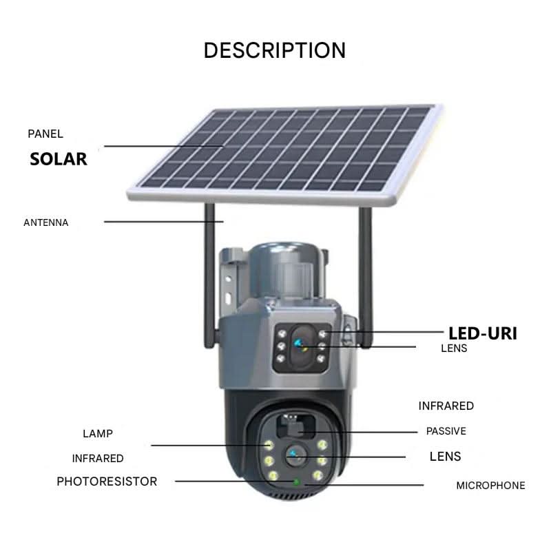 DualGuard Solar 4K – Drahtlose Überwachungskamera mit Solarpanel & 360° App-Steuerung