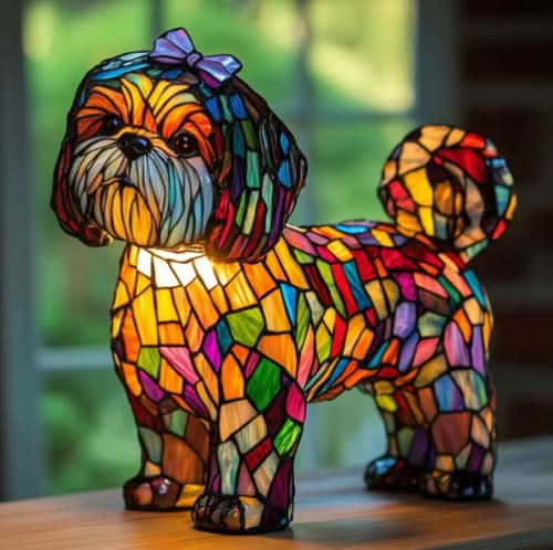 SHIMMER STATUE – Künstlerische LED-Nachtlampe mit Hunderassen-Motiv