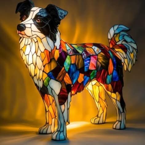 SHIMMER STATUE – Künstlerische LED-Nachtlampe mit Hunderassen-Motiv