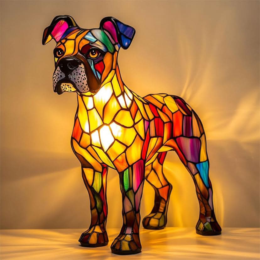 SHIMMER STATUE – Künstlerische LED-Nachtlampe mit Hunderassen-Motiv