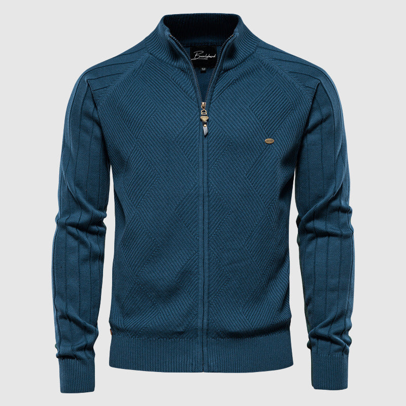Zip-Up Sweater | Voller Reißverschluss | Gestrickt | Reißverschluss Cardigan | Herren Cardigan