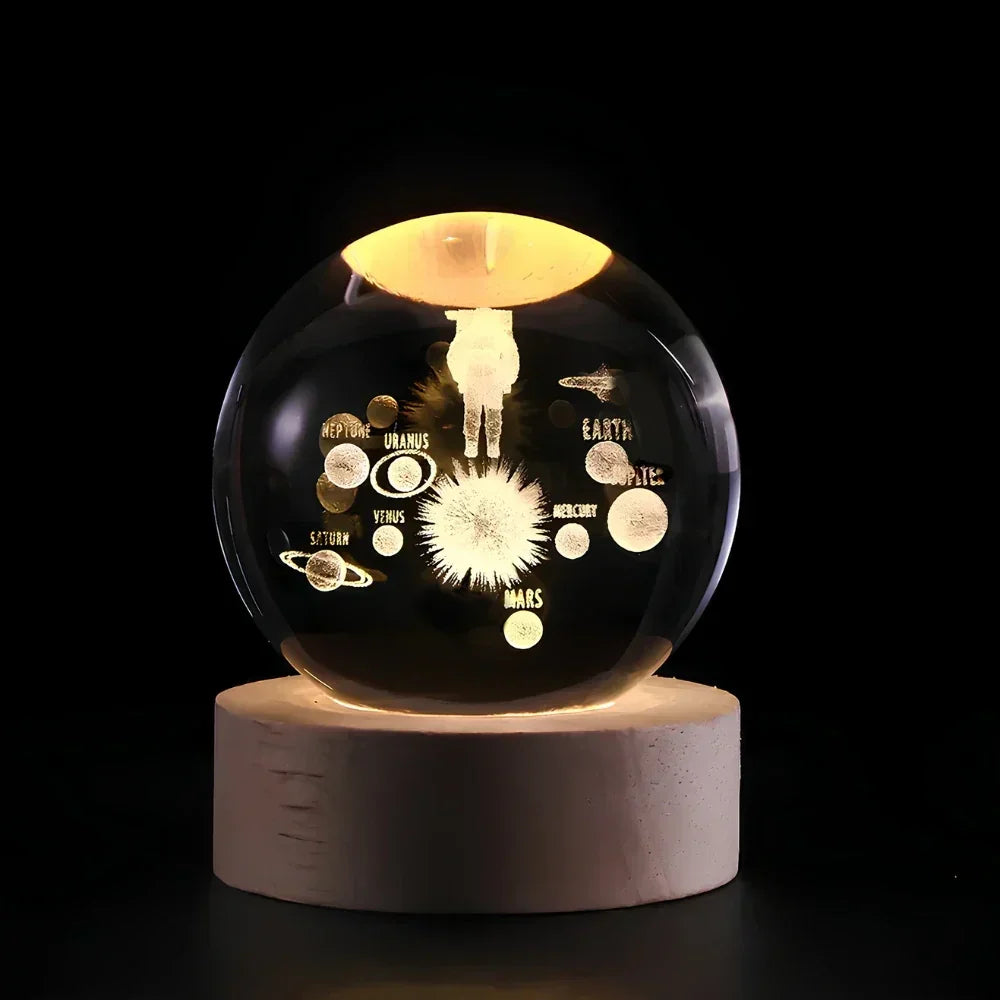 LED Nachtlicht - 3D Kristallkugel - USB betrieben