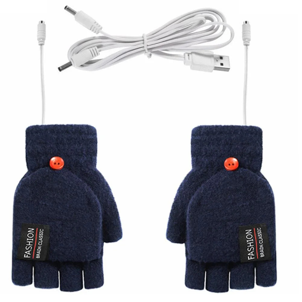 ThermoLoom USB beheizte Handschuhe | 3 Heizstufen | Weiches Strickmaterial | Unisex Einheitsgröße