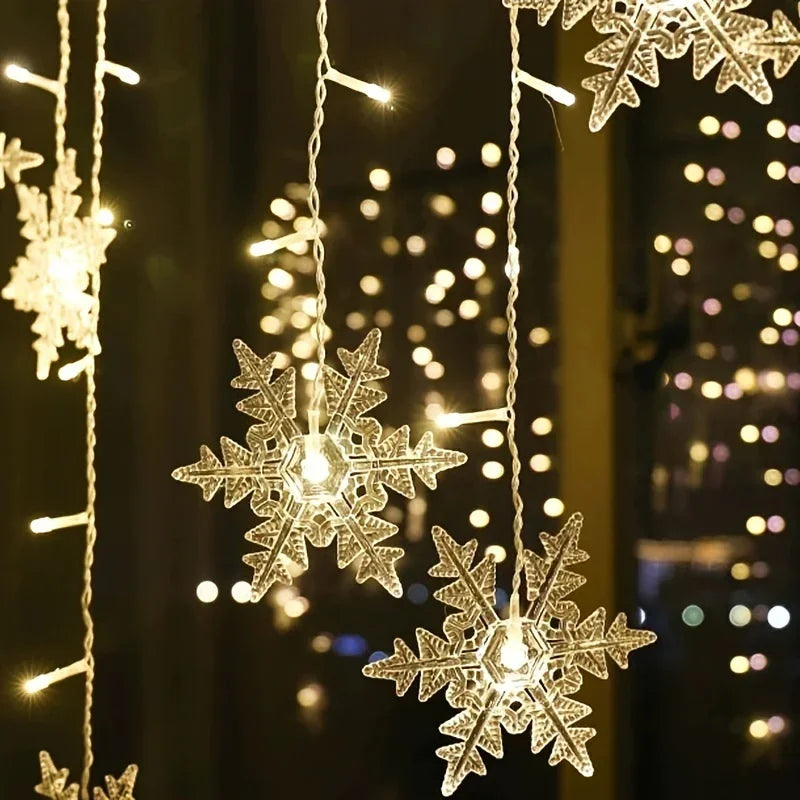 Schneeflocken Vorhanglicht - USB-Betrieb - Innendekoration