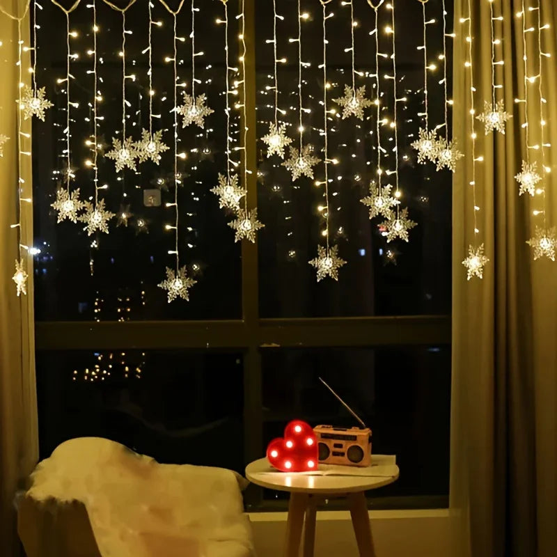 Schneeflocken Vorhanglicht - USB-Betrieb - Innendekoration