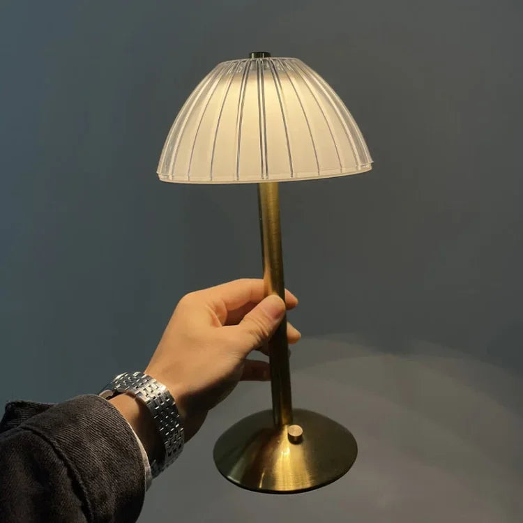 Tischlampe - Kristallschirm - USB-Ladung