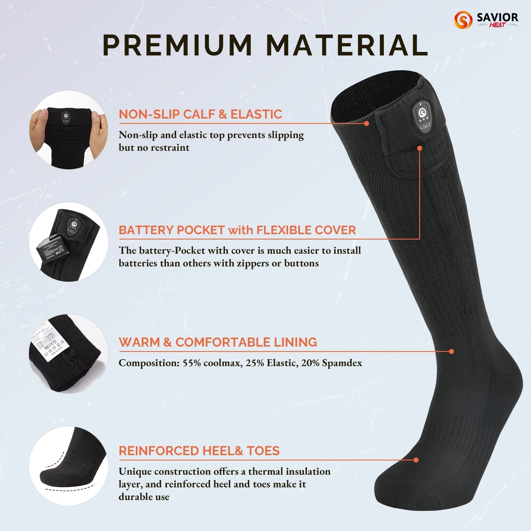 Savior Bluetooth beheizte Socken mit APP-Steuerung für Männer und Frauen