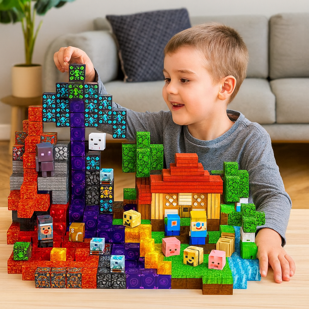 Magnetische Bauklötze Set, Lernspielzeug für Kinder
