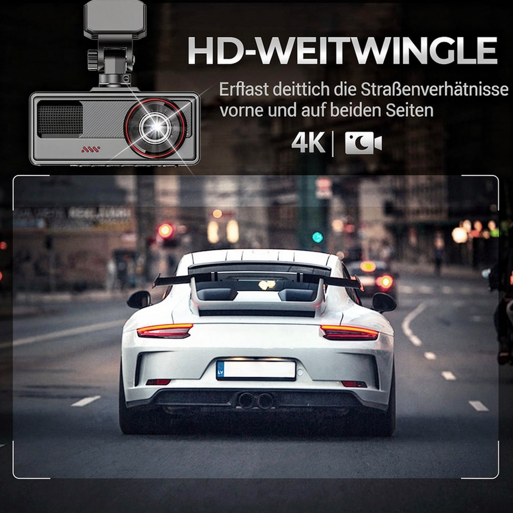 Dashcam für Auto vorne und hinten | Rückfahrkamera zum Nachrüsten | Auto Kamera | DriveCam
