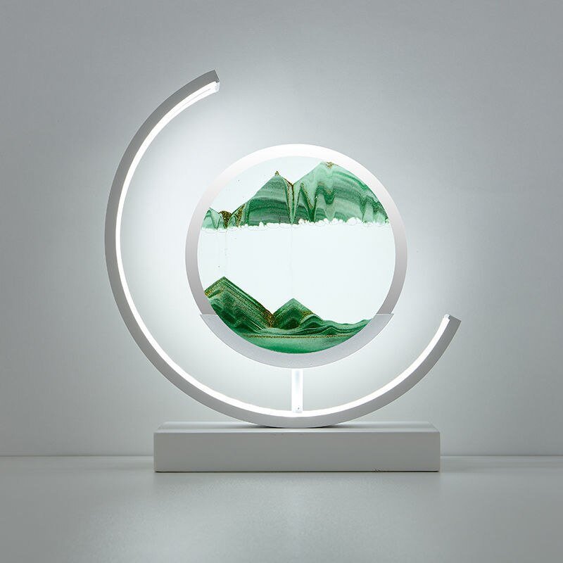 Dekorative LED Tischlampe | Moderne Designerlampe | Sandbild zum Drehen | SandScape