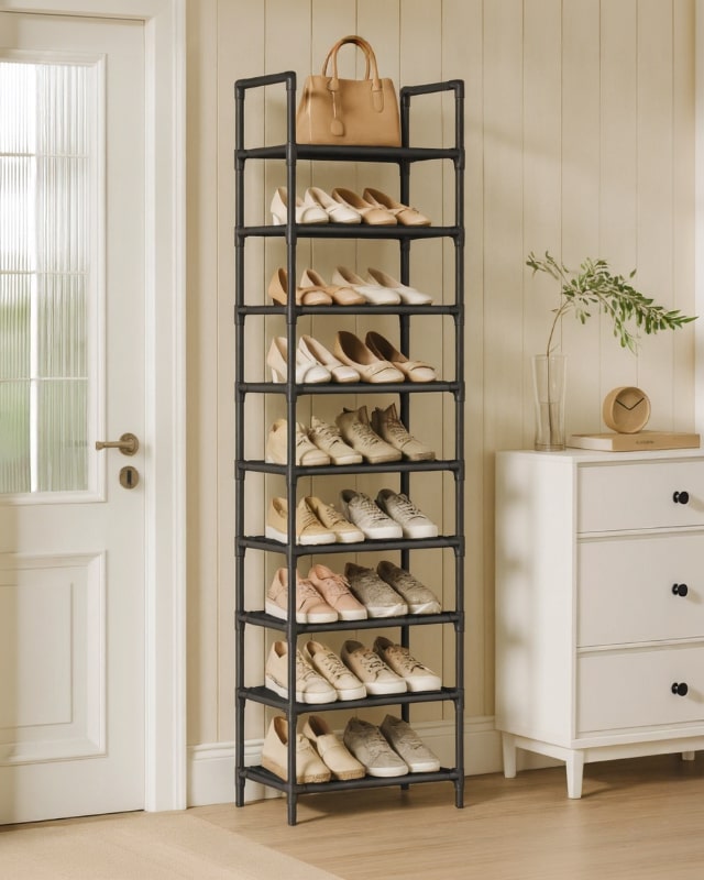 Metall Schuhschrank | Schlanker Schuhregal | Platzsparende Schuhaufbewahrung | StahlLine